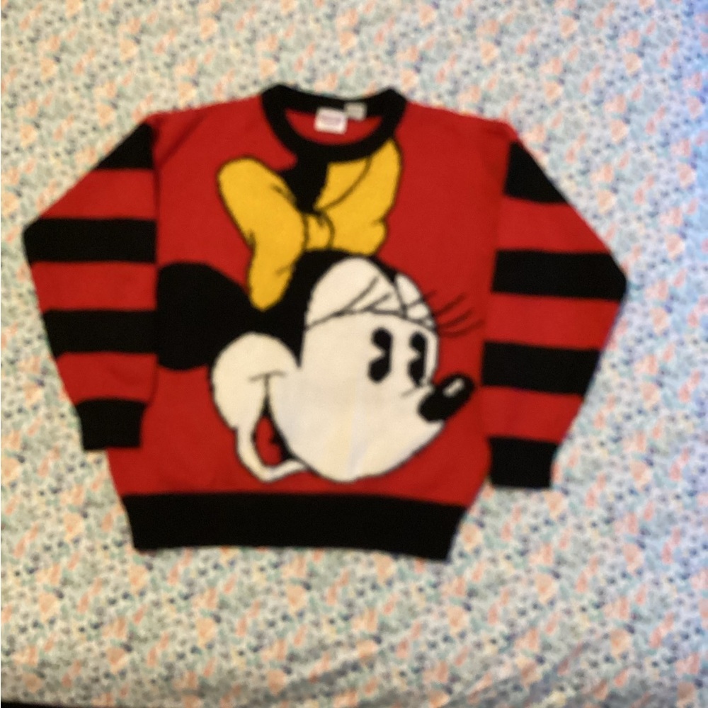 Vintage Red and Black Sweater featuring Minnie Mouse